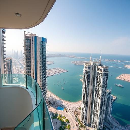 High rise condo in Dubai Marina with stunning views of the Persian Gulf