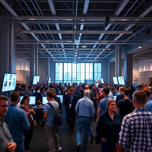 People networking at a technology conference in Seattle