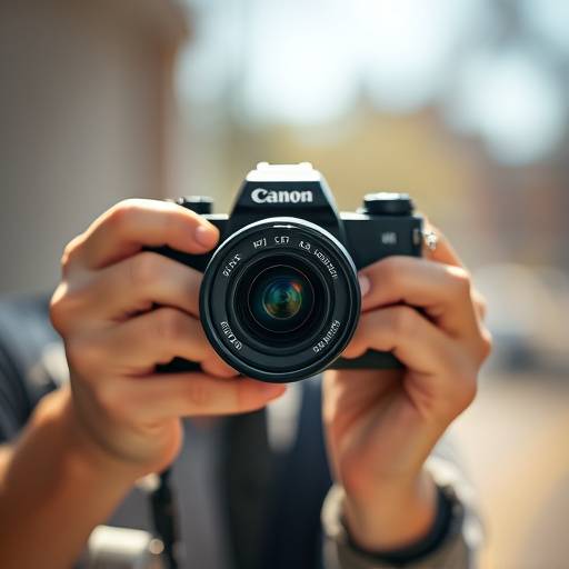 Photographer holding a camera